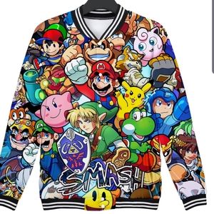 3D Marios brother Jacket O-neck Long Sleeve Jacket XL/2XL UNISEX